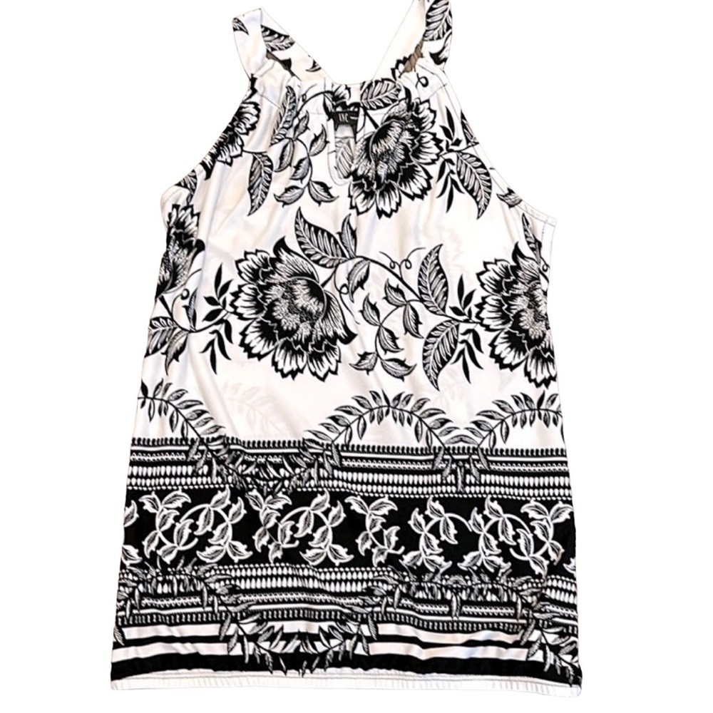 INC International Concepts black-and-white floral Halter Neck Top